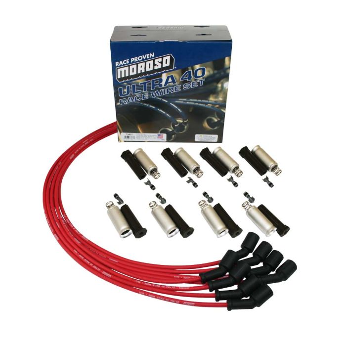 Moroso GM LS Ignition Wire Set - Ultra 40 - Unsleeved - Coil-On - Red