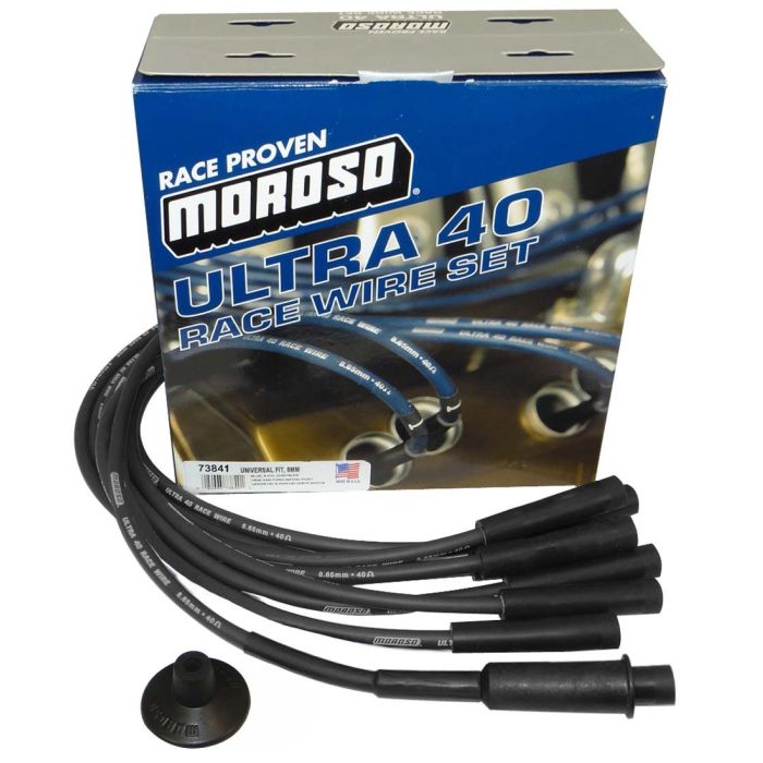 Moroso Universal/Mopar/Chrysler (w/Hemi Heads) Ignition Wire Set - Ultra 40 - Black