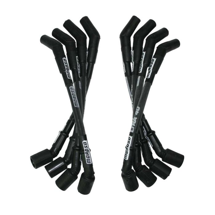 Moroso GM LS Ultra 40 Custom Fit Sleeved Ignition Wire Set 12in 135 Deg Boots - Black - 0