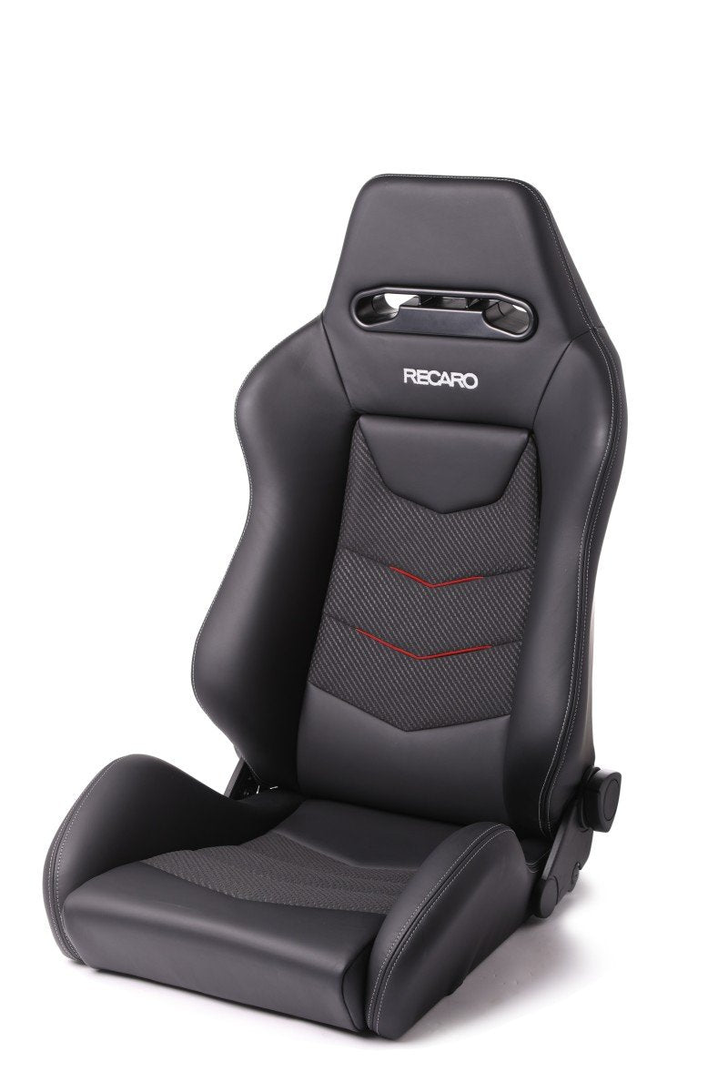 RECARO SEAT SPEED V PASSENGER BLACK LEATHER/RED SUEDE