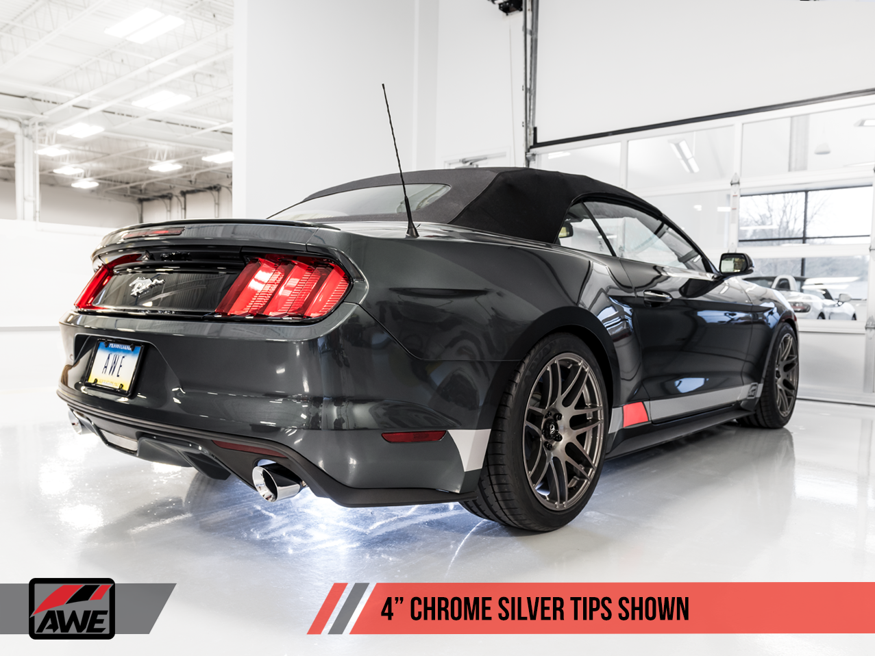 AWE Touring Edition Axle-back Exhaust for S550 Mustang EcoBoost - Chrome Silver Tips - 0