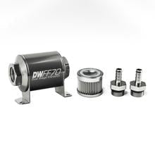 DeatschWerks Stainless Steel 3/8in 10 Micron Universal Inline Fuel Filter Housing Kit (70mm)