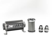 DeatschWerks Stainless Steel 10AN 5 Micron Universal Inline Fuel Filter Housing Kit (110mm)