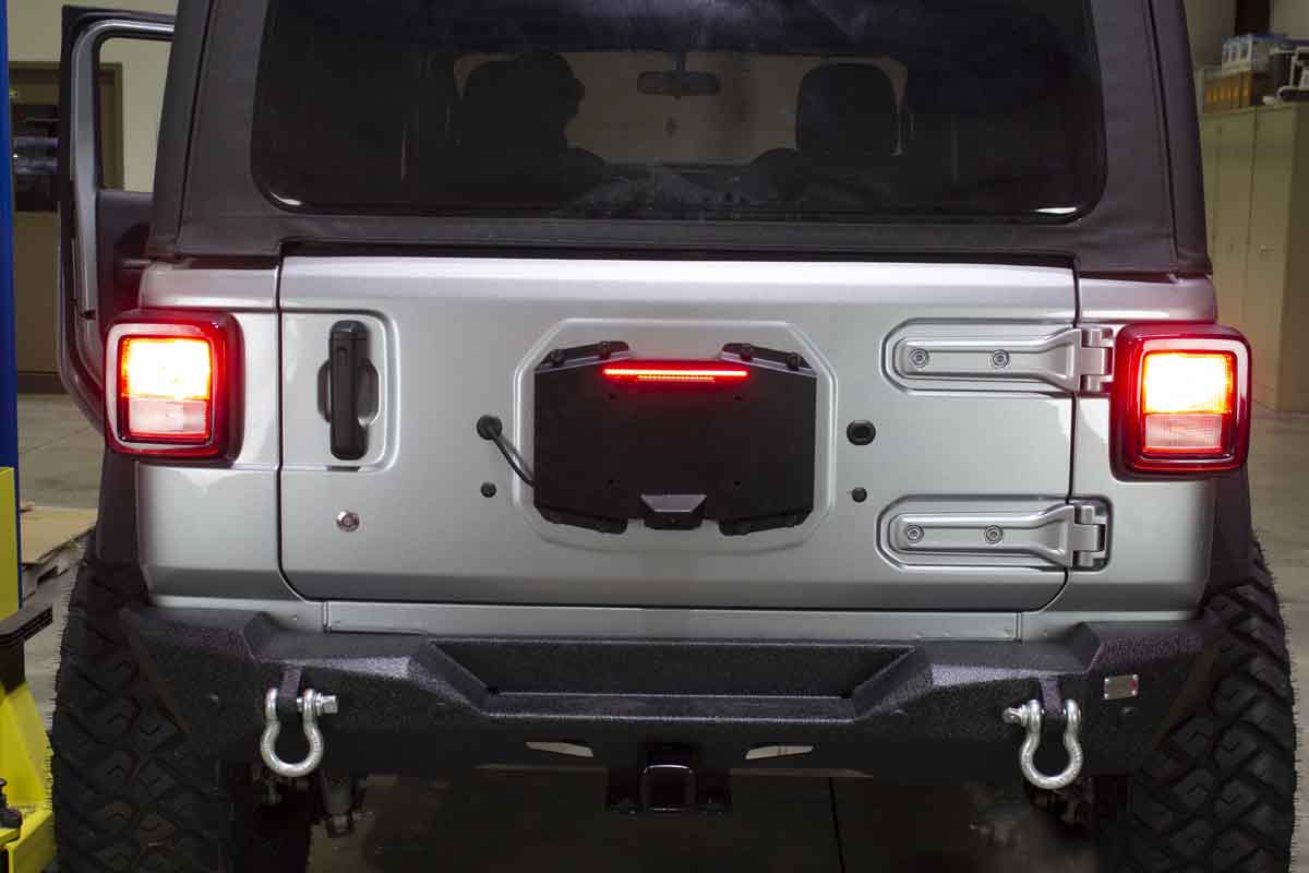 Kentrol 2018+ Jeep Wrangler JL Backside License Plate Mount Black - 0