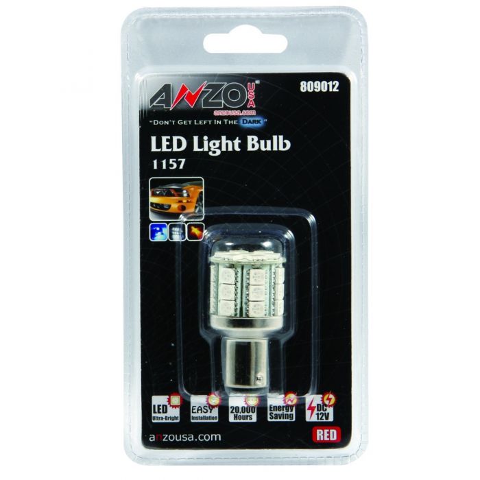 ANZO LED Bulbs Universal LED 1157 Red - 28 LEDs 1 3/4in Tall