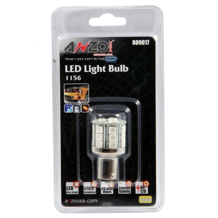 ANZO LED Bulbs Universal LED 1156 Amber - 23 LEDs 1 3/4in Tall