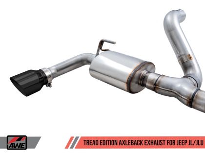 AWE Tread Edition Axleback Dual Exhaust for Jeep JL/JLU 3.6L/2.0T - Diamond Black Tips