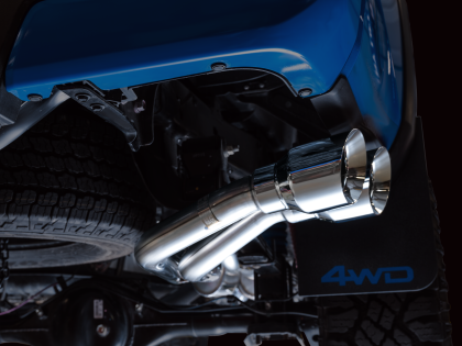 AWE 0FG Exhaust with BashGuard for 3rd Gen Tacoma - Dual Chrome Silver Tips