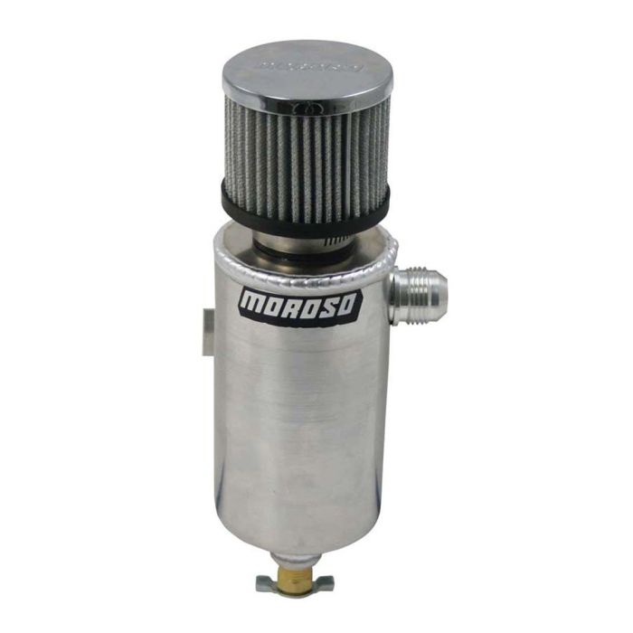 Moroso Breather Tank/Catch Can - 1/2in NPT Female Fitting - Roll Bar Mount - Aluminum