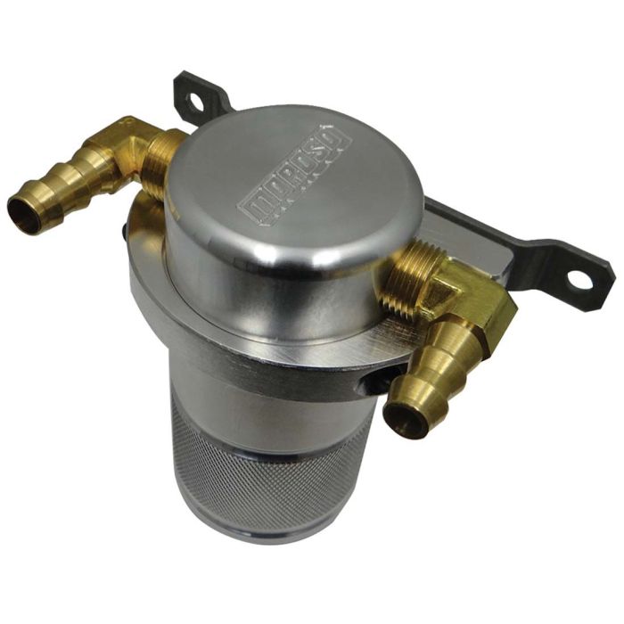 Moroso Universal Air/Oil Separator Catch Can - Small Body w/o Drain - Billet Aluminum - Raw Finish