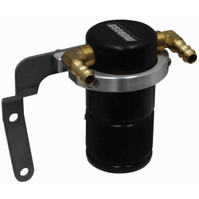 Moroso 14-19 Chevrolet Corvette (Non ZO6) Air/Oil Separator Catch Can - Small Body - Billet Alum -Bk