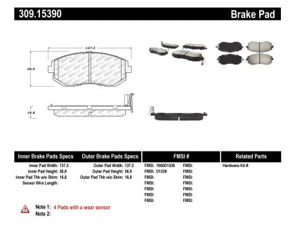 STOPTECH SPORT  FRONT BRAKE PADS: 2013+ SCION FR-S/SUBARU BRZ/TOYOTA 86