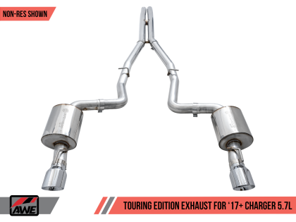 AWE Touring Edition Exhaust for 17+ Charger 5.7 - Non-Resonated - Chrome Silver Tips