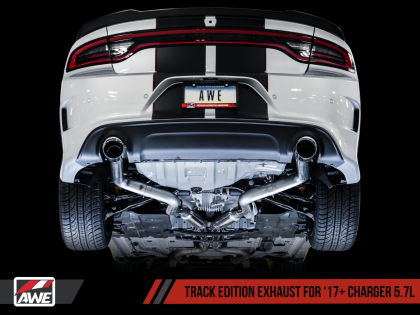 AWE Track Edition Exhaust for 17+ Charger 5.7 - Chrome Silver Tips - 0