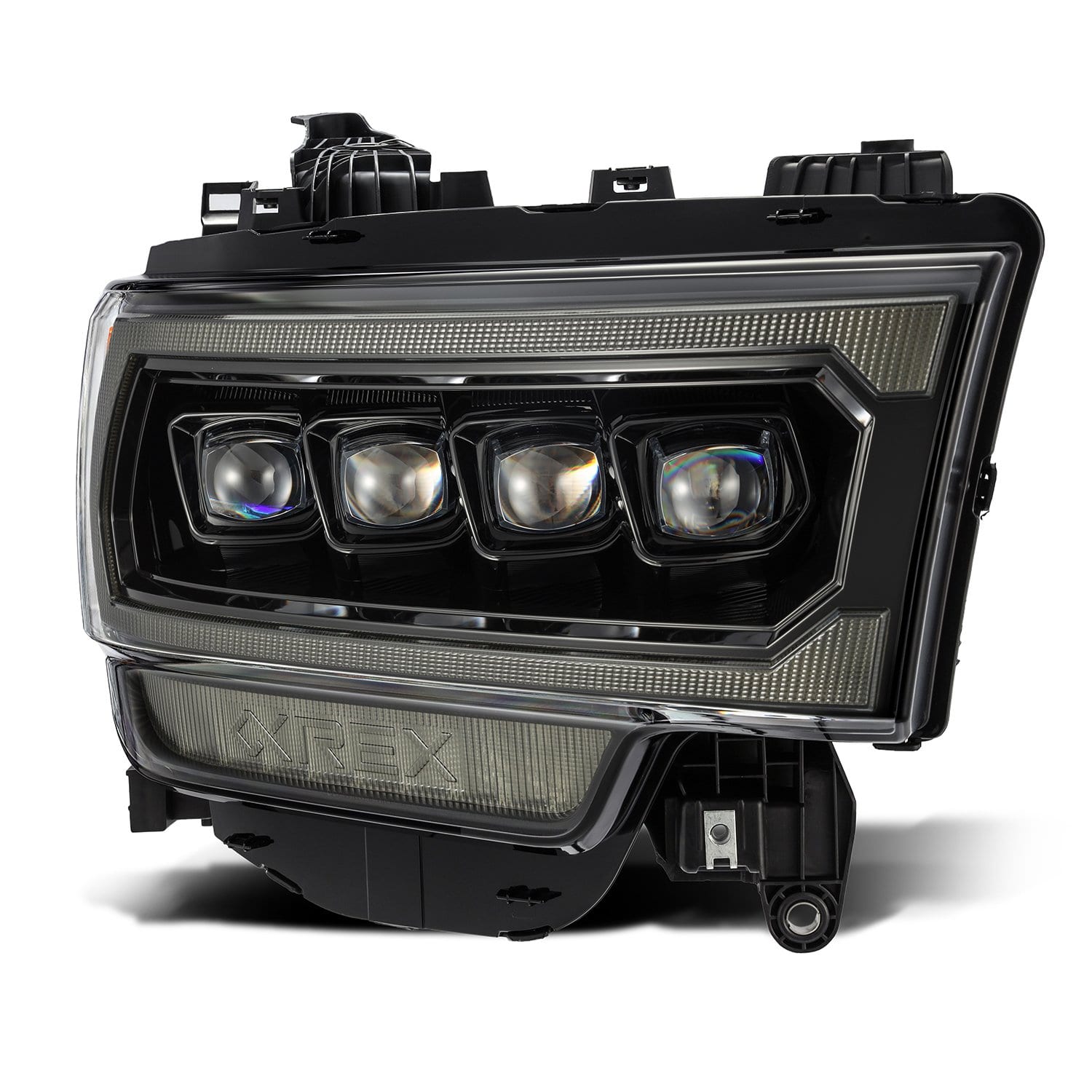 AlphaRex 19-21 Ram 2500 NOVA LED Proj Headlights Plank Style Alpha Blk w/Activ Light/Seq Signal/DRL