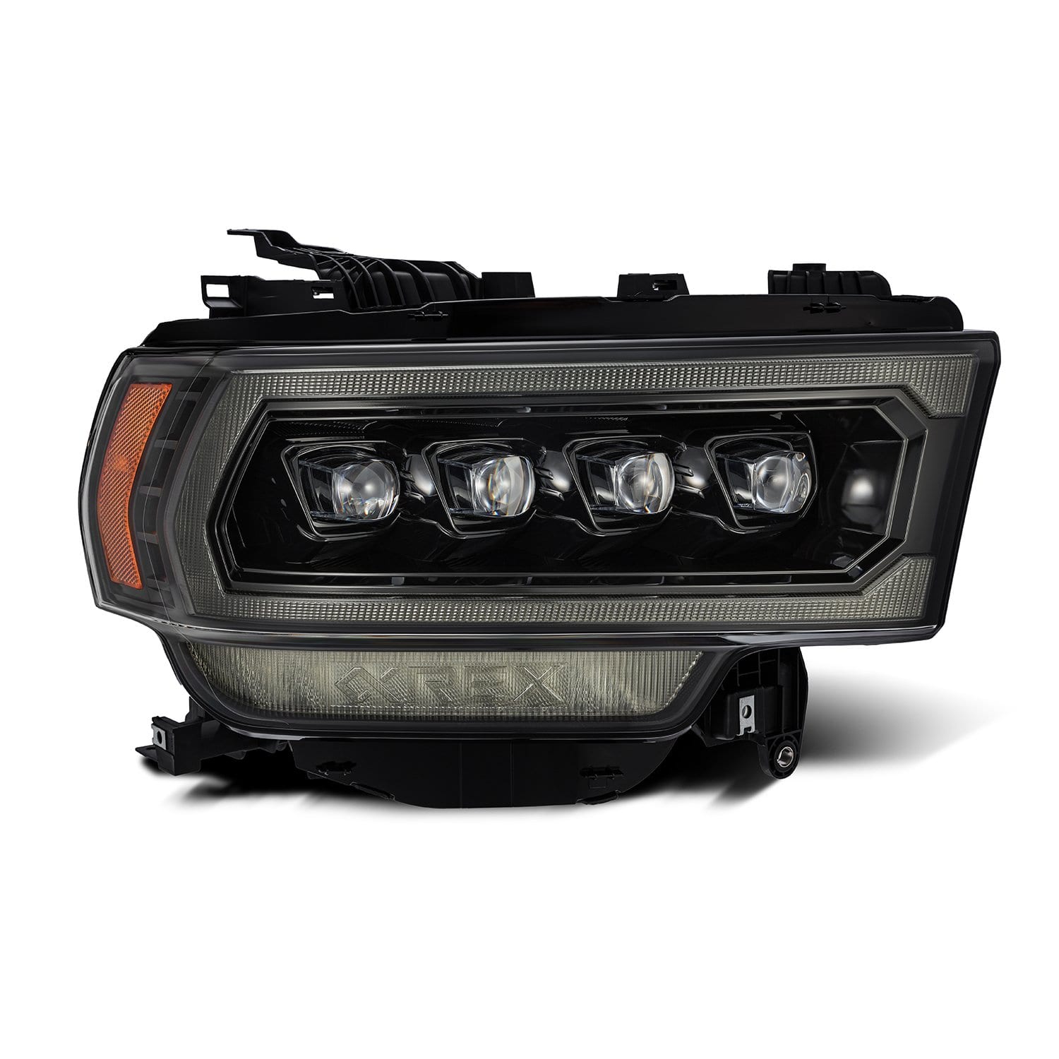 AlphaRex 19-21 Ram 2500 NOVA LED Proj Headlights Plank Style Alpha Blk w/Activ Light/Seq Signal/DRL