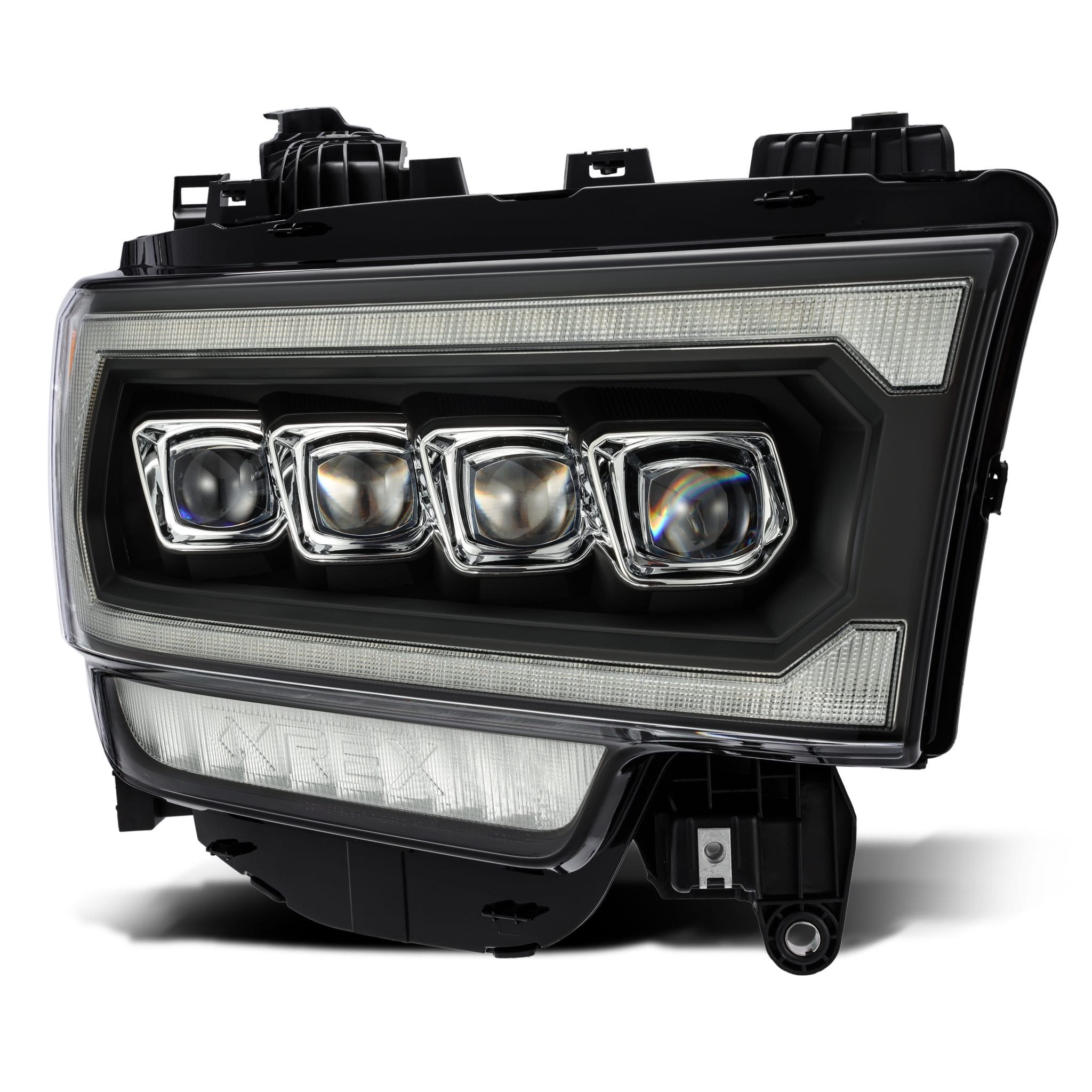 AlphaRex 19-21 Ram 2500 NOVA LED Proj Headlights Plank Style Black w/Activ Light/Seq Signal/DRL