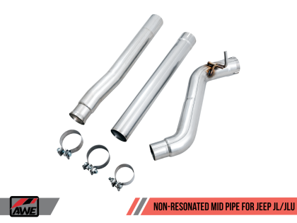 AWE Non-Resonated Mid Pipe for Jeep JL/JLU 3.6L - 0