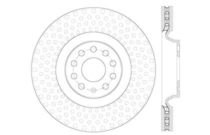 Front (340x30) Stoptech Cross Drilled & Slotted Rotors - VW | Audi - 0