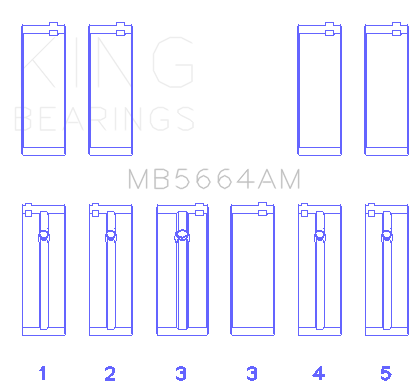 King Nissan QR25DE DOHC 16 Valves (Size +0.5) Main Bearing Set - 0