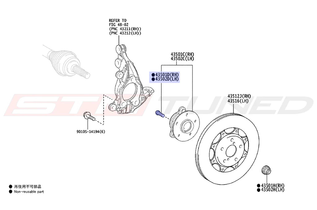 Toyota Front Wheel Stud for Corolla GR (9094202082) - 0