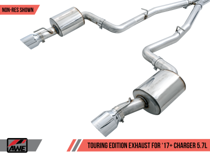 AWE Touring Edition Exhaust for 17+ Charger 5.7 - Non-Resonated - Chrome Silver Tips