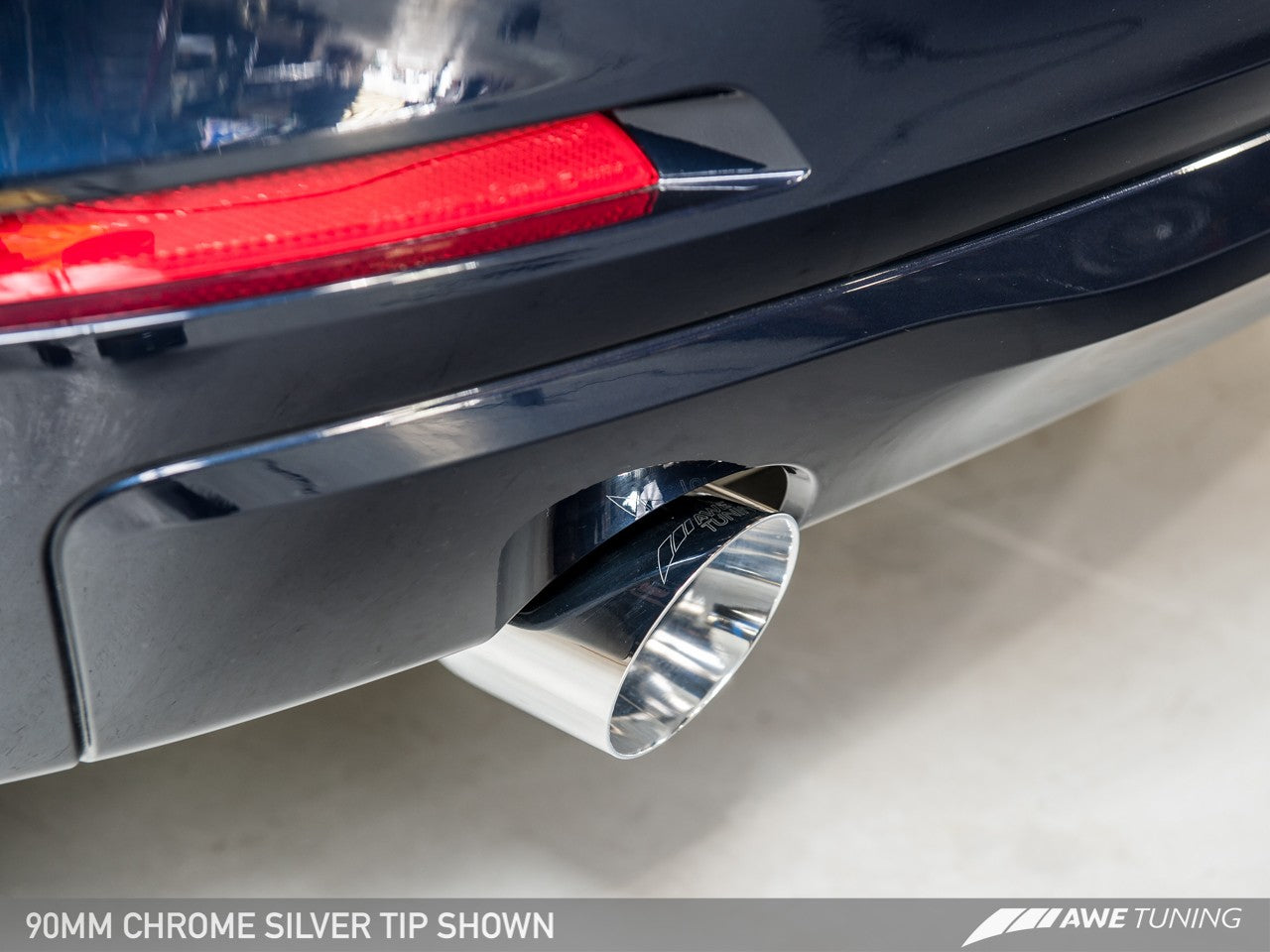 AWE Touring Edition Exhaust + Performance Mid Pipe for BMW F30 320i, Single Side - Chrome Silver Tip (90mm) - 0