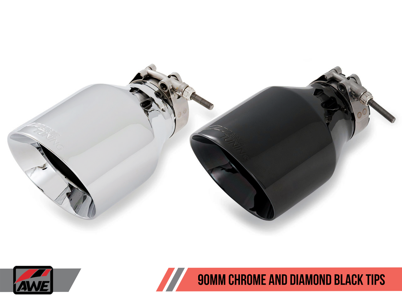 AWE Track Edition Exhaust for B9 S5 Sportback - Resonated for Performance Catalyst - Chrome Silver 90mm Tips