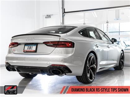 AWE Touring Edition Exhaust for Audi B9 RS 5 Coupe - Non-Resonated - Diamond Black RS-style Tips