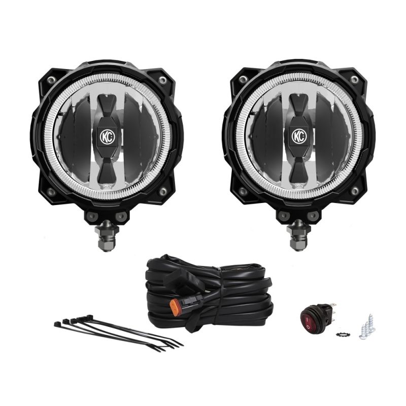 KC HiLiTES 6in. Pro6 Gravity LED Light 20w Single Mount Spot Beam (Pair Pack System)