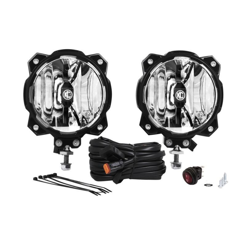 KC HiLiTES 6in. Pro6 Gravity LED Light 20w Single Mount SAE/ECE Driving Beam (Pair Pack System)