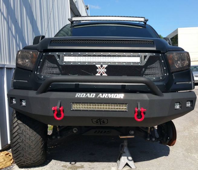 Road Armor 14-20 Toyota Tundra Stealth Front Bumper w/Pre-Runner Guard - Tex Blk - 0