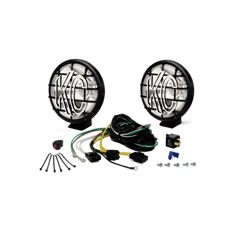 KC HiLiTES Apollo Pro 6in. Halogen Light 100w Spot Beam (Pair Pack System) - Black