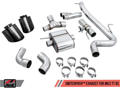 AWE SwitchPath™ Exhaust for Audi MK3 TT RS - Diamond Black RS-style Tips