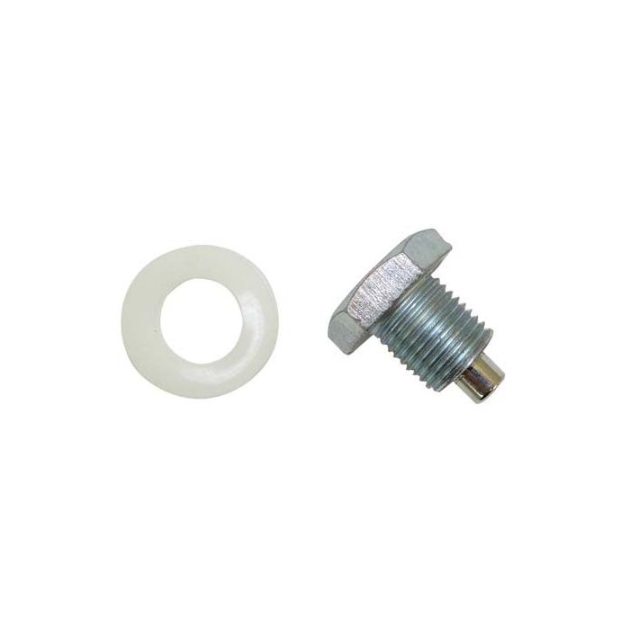 Moroso Oil Pan Drain Plug w/Nylon Washer - Clear Zinc