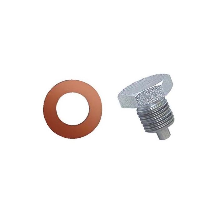 Moroso Oil Pan Drain Plug w/Copper Washer - Clear Zinc