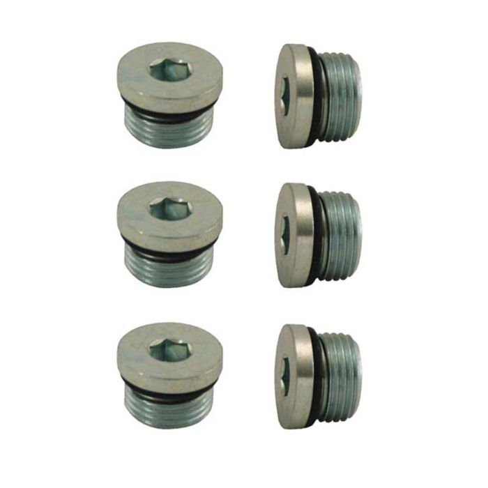 Moroso Pipe Plug w/O-Ring -8An 3/4in-16 - Steel - 6 Pack