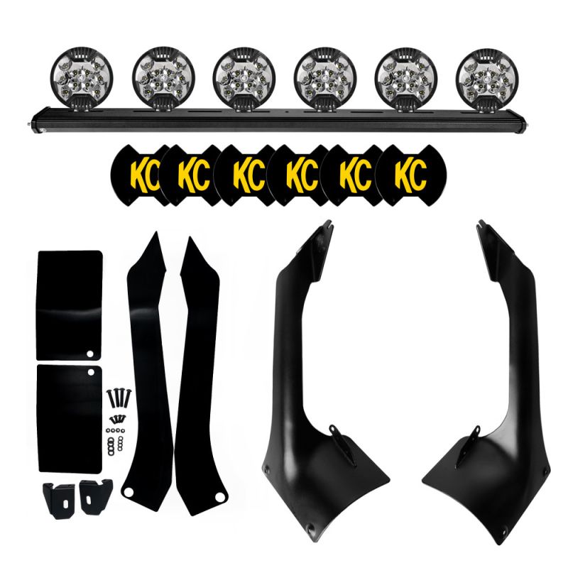 KC HiLiTES 18-21 Jeep JL/JT 50in. Overhead Xross Bar Kit w/(6) SlimLite LED Lights 300W - Black