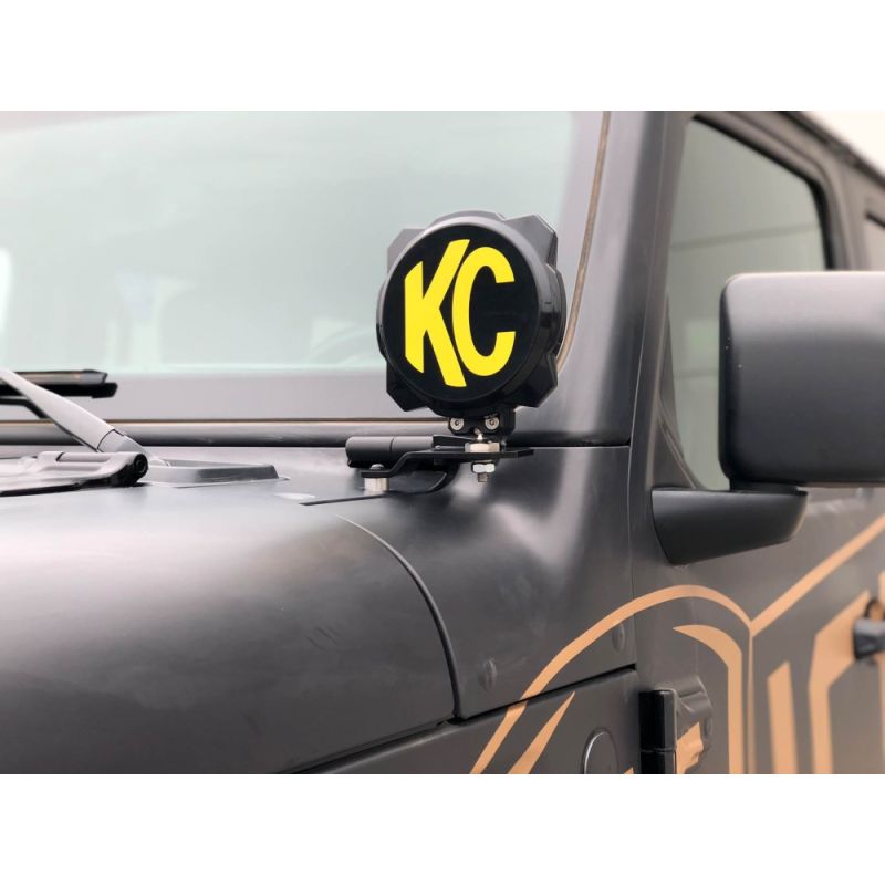 KC HiLiTES Jeep JL/JT A-Pillar/Cowl Mount Kit w/6in. Gravity LED Pro6 Spot Beam Lights - 0