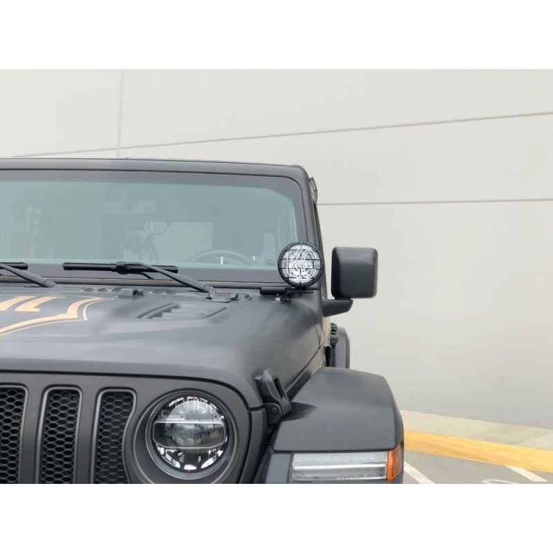 KC HiLiTES Jeep JL/JT A-Pillar Mount Light Kit w/Apollo Pro Halogen Lights 100w Spot Beam - Black - 0