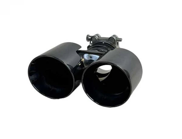 Racing Dynamics Deluxe Black Chrome Twin Tailpipe Tips - Porsche / 987 / Boxster / Cayman | 987-08-00-372B