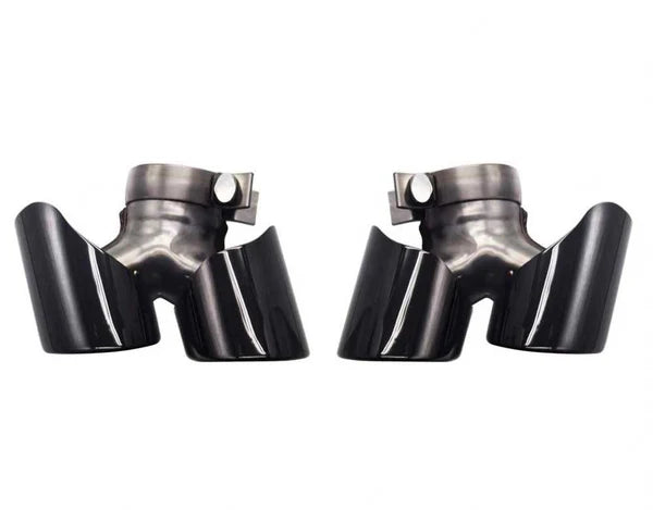 Racing Dynamics Sport Quad Style Tailpipe Tips (Black) - Porsche 991.2 911 3.6L/3.8L | 991-08-00-376B