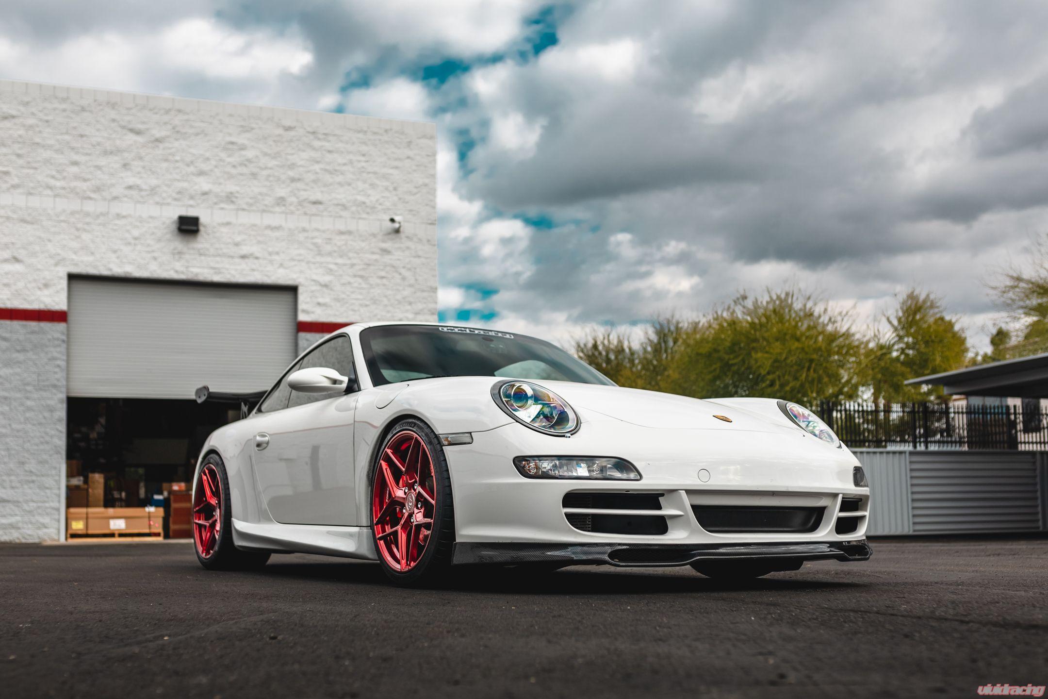 VR Forged D04 Wheel Package Porsche 997 Carrera 19x8.5 19x11 Brushed Red