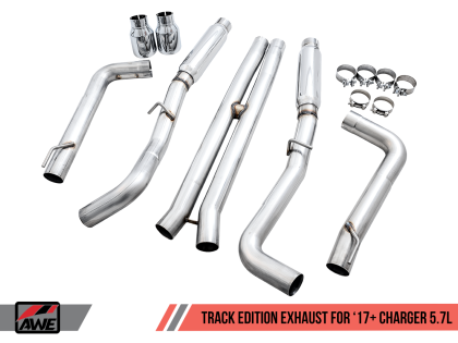 AWE Track Edition Exhaust for 17+ Charger 5.7 - Chrome Silver Tips