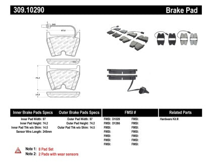 StopTech Performance Front Brake Pads Audi R8/RS4/RS5/RS6 Lamborghini Gallardo