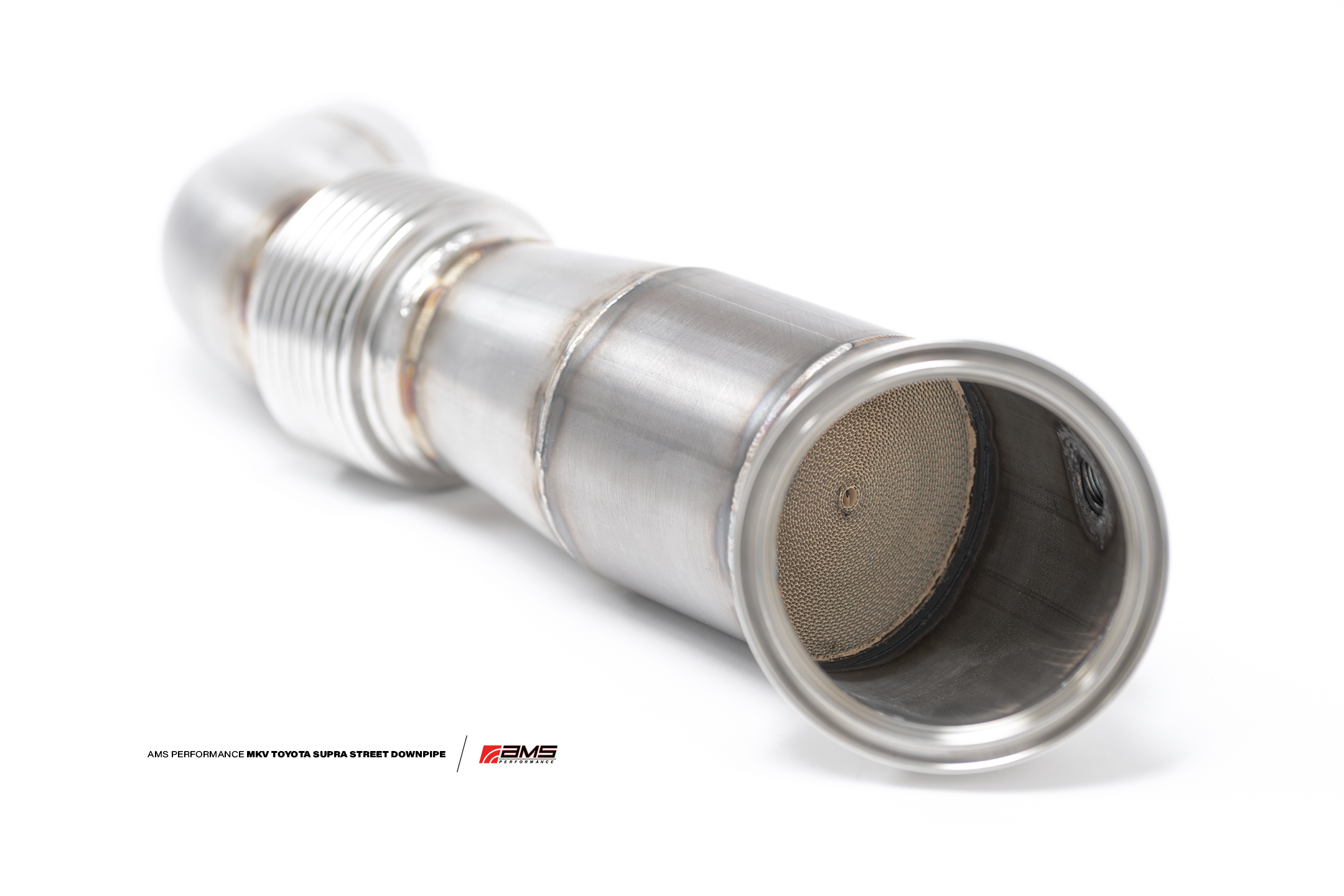 AMS Performance Toyota GR Supra Street Downpipe W/ EPA-Verified Ultra High Flow GESI Catalytic Converter - 0