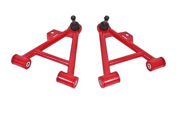 BMR 79-93 Fox Mustang Lower Non-Adj. A-Arms (Coilover Only) w/ Tall Ball Joint (Poly) - Red