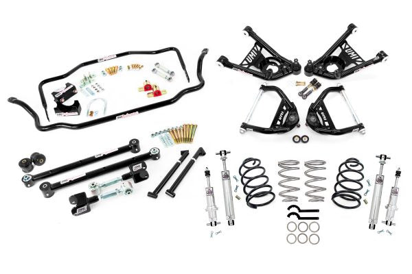 UMI Performance 1964 GM A-Body Handling Kit Stage 4 450lb Spring 1in rear drop - Black