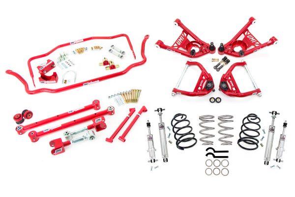 UMI Performance 1967 GM A-Body Handling Kit Stage 4 550lb Springs 1in Drop - Red