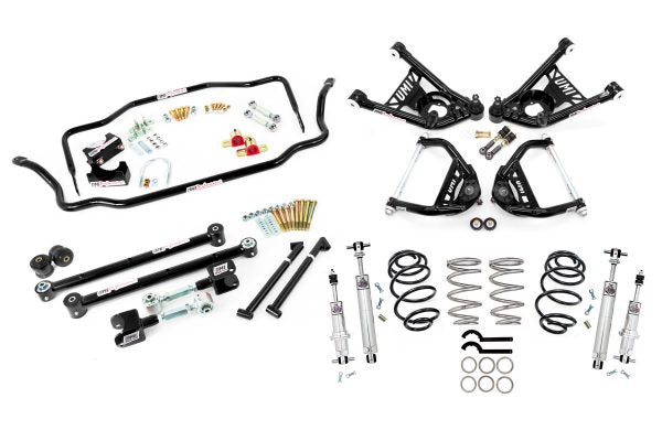 UMI Performance 68-72 GM A-Body Handling Kit Stage 4 450lb Springs 1in Drop - Black